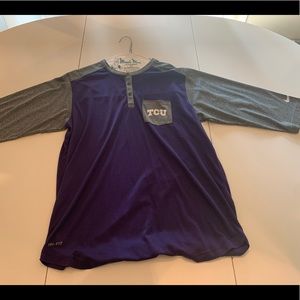 Nike TCU Horned Frogs 3/4 Sleeve Baseball Shirt